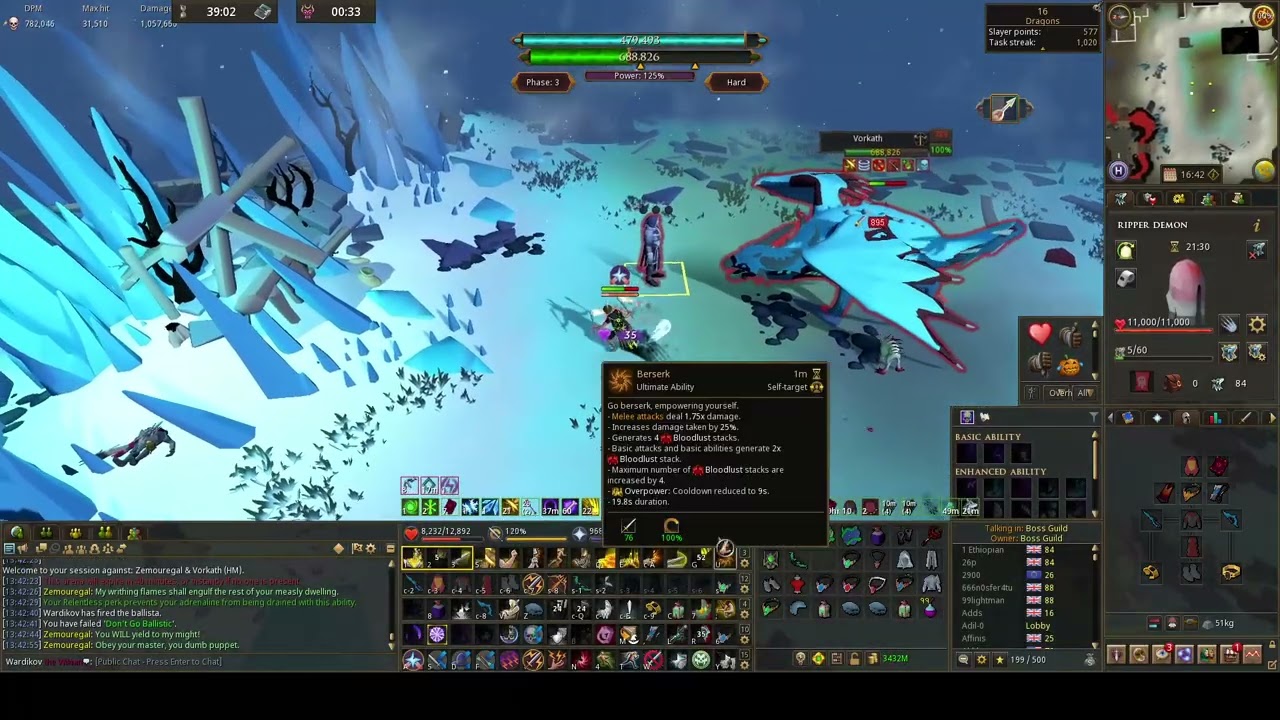 1:00 GM Vorkath (HM) | Melee/Range | Different Rotation
