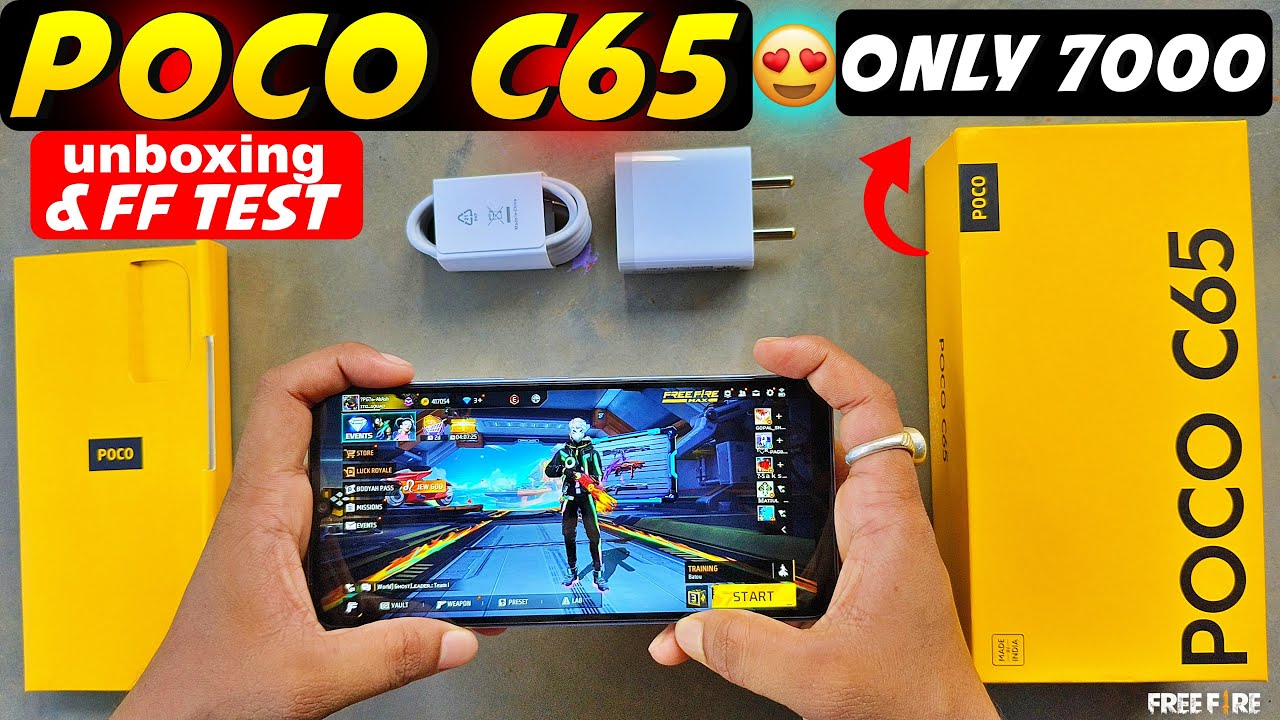 Poco C65 Unboxing & Free Fire Test | Poco C65 Gaming Test | Poco C65 FF GAMEPLAY