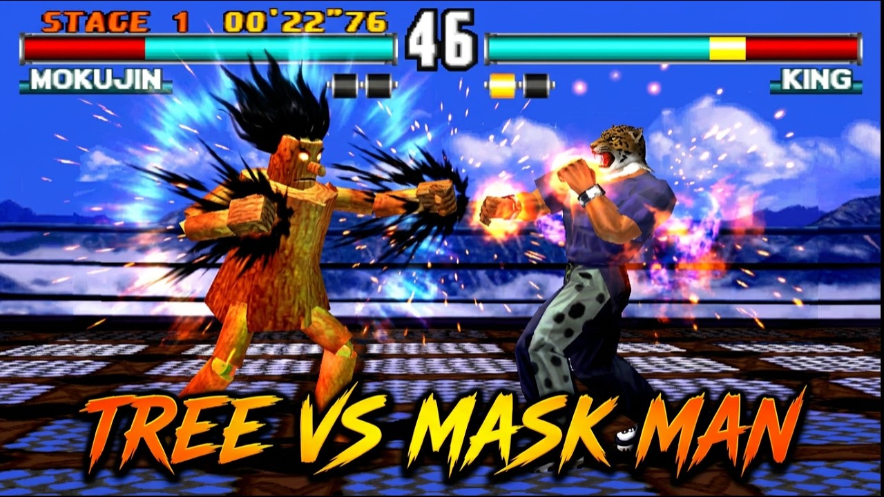 Tekken 3 Мокудзин против Кинга – ЭПИЧЕСКАЯ схватка Дерево против Человека в маске [Без комментари...