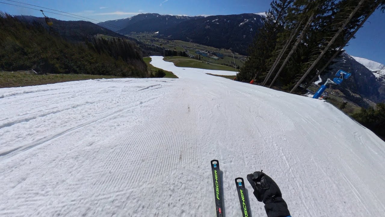 Carving down an empty ski slope in Salzburg's Lungau