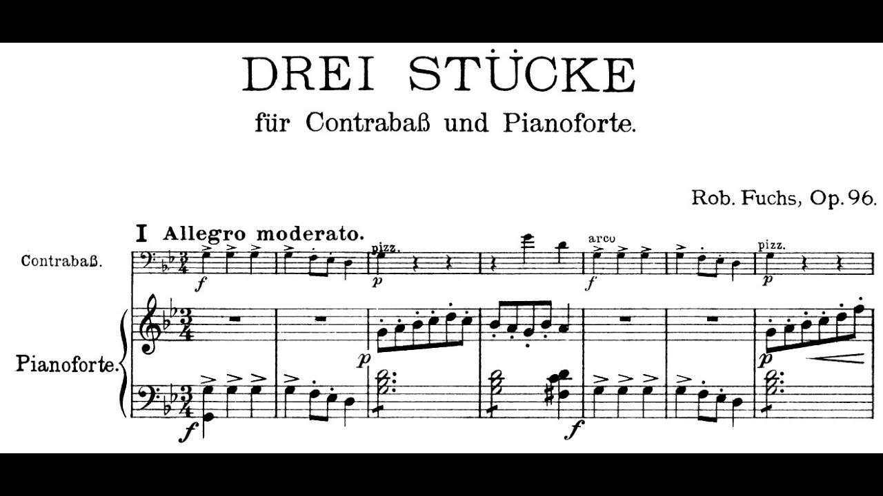 Robert Fuchs - 3 Pieces for Double Bass and Piano, Op.96