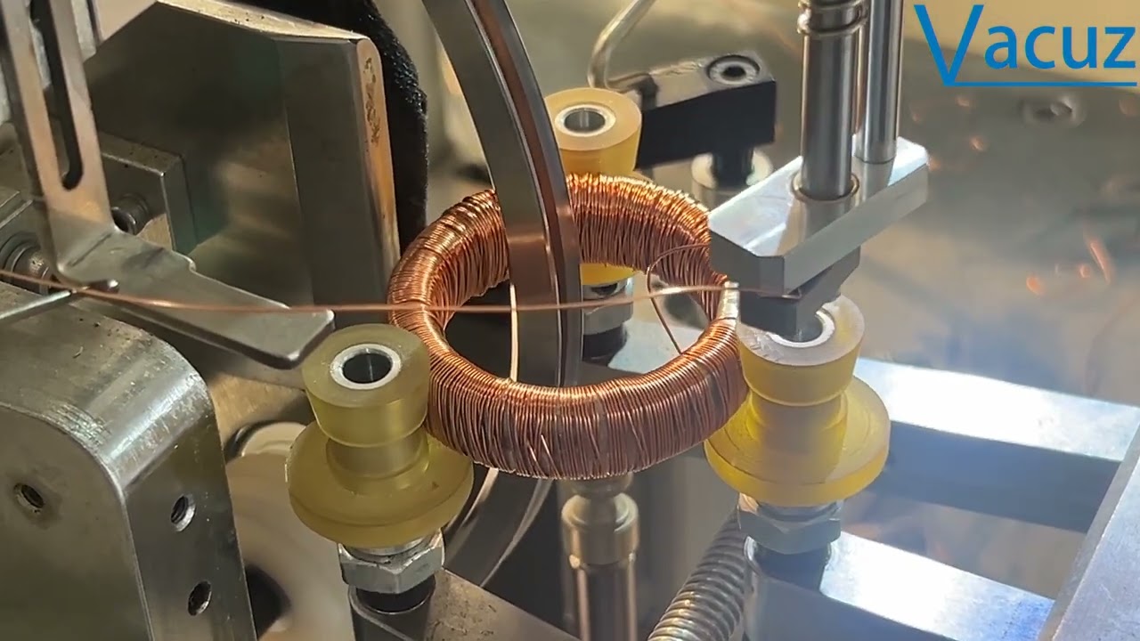 26 AWG 1300T Fully Automatic Differential Mode Toroidal Core Inductor Side Slider Winding Machine