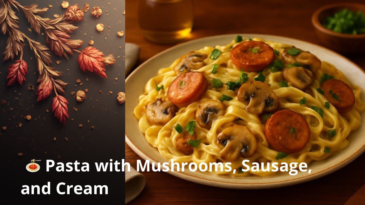 🍝 Pasta with Mushrooms, Sausage, and Cream