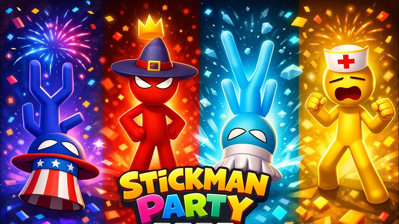 Stickman Party 1 2 3 4 Player - NEW MINIGAMES Tournament Mode 2026 Update