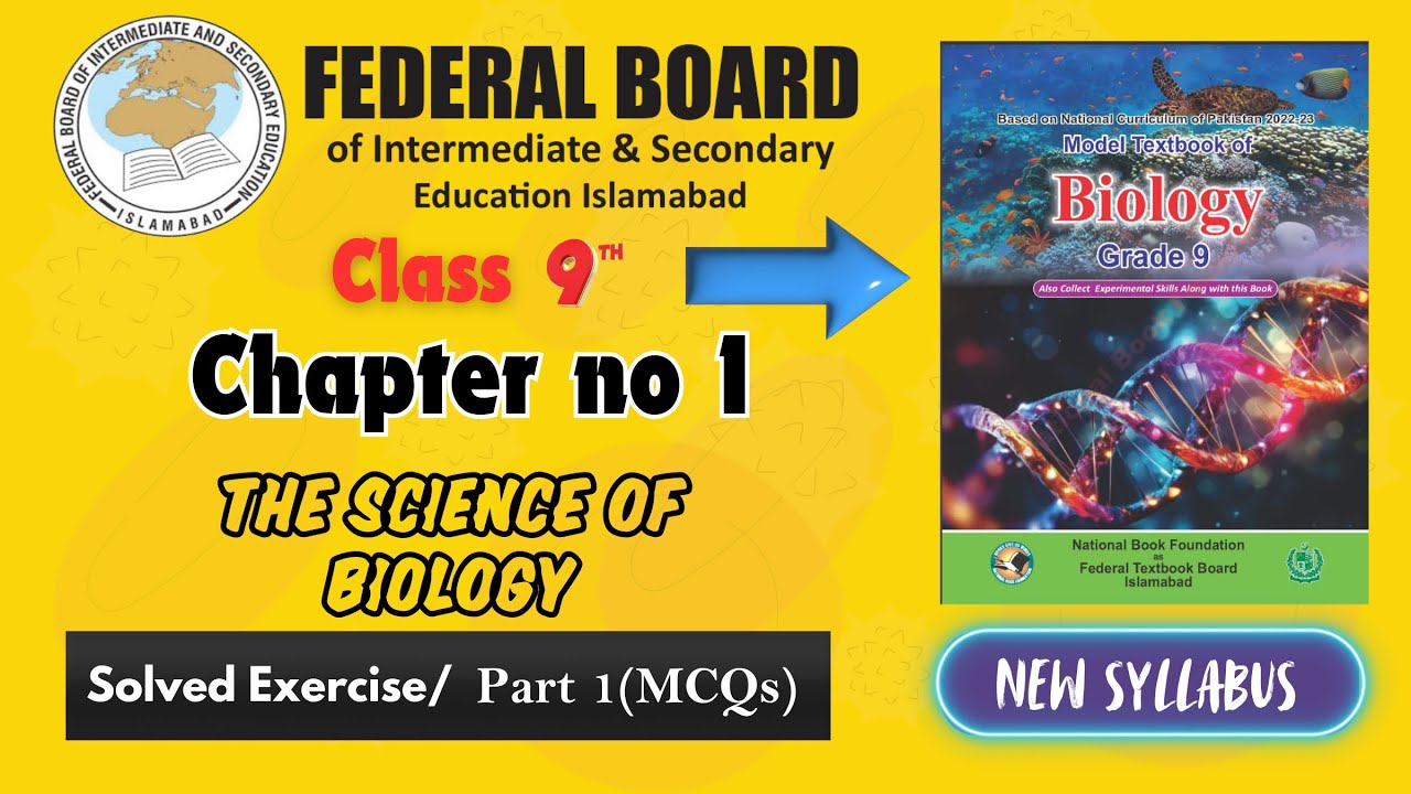 Class 9 MCQs from Chapter 1 - The Science of Biology ll Federal Board ll New Syllabus