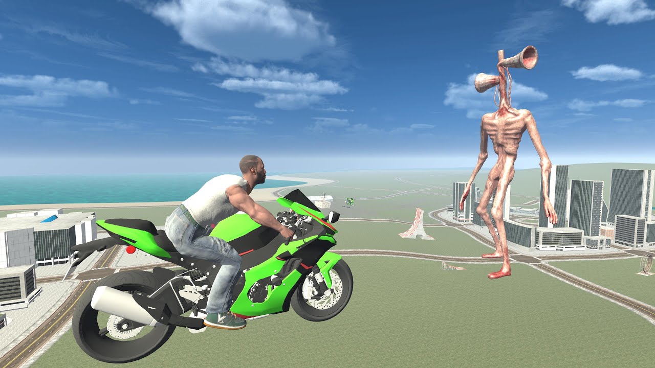 Franklin Fight Giant Siren Head in Indian Bike Driving 3D