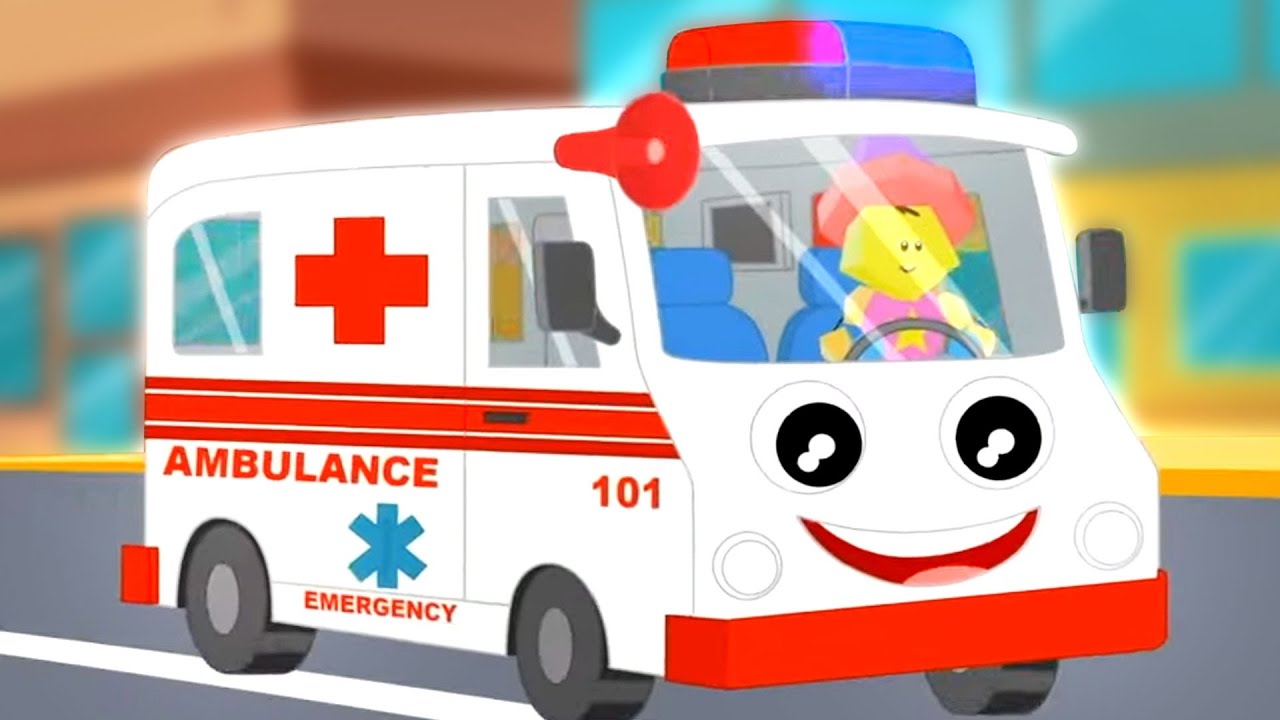 Wheels On The Ambulance, Emergency Vehicle Song and Preschool Rhymes for Kids