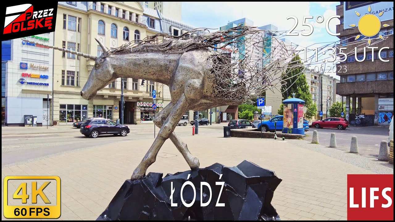 4k POLAND🚶🏽‍♂️#WALK ~ ŁÓDŹ ~ 🚋 PIŁSUDSKIEGO 🦄 PIOTRKOWSKA ~ 60fps #PrzezPolskę
