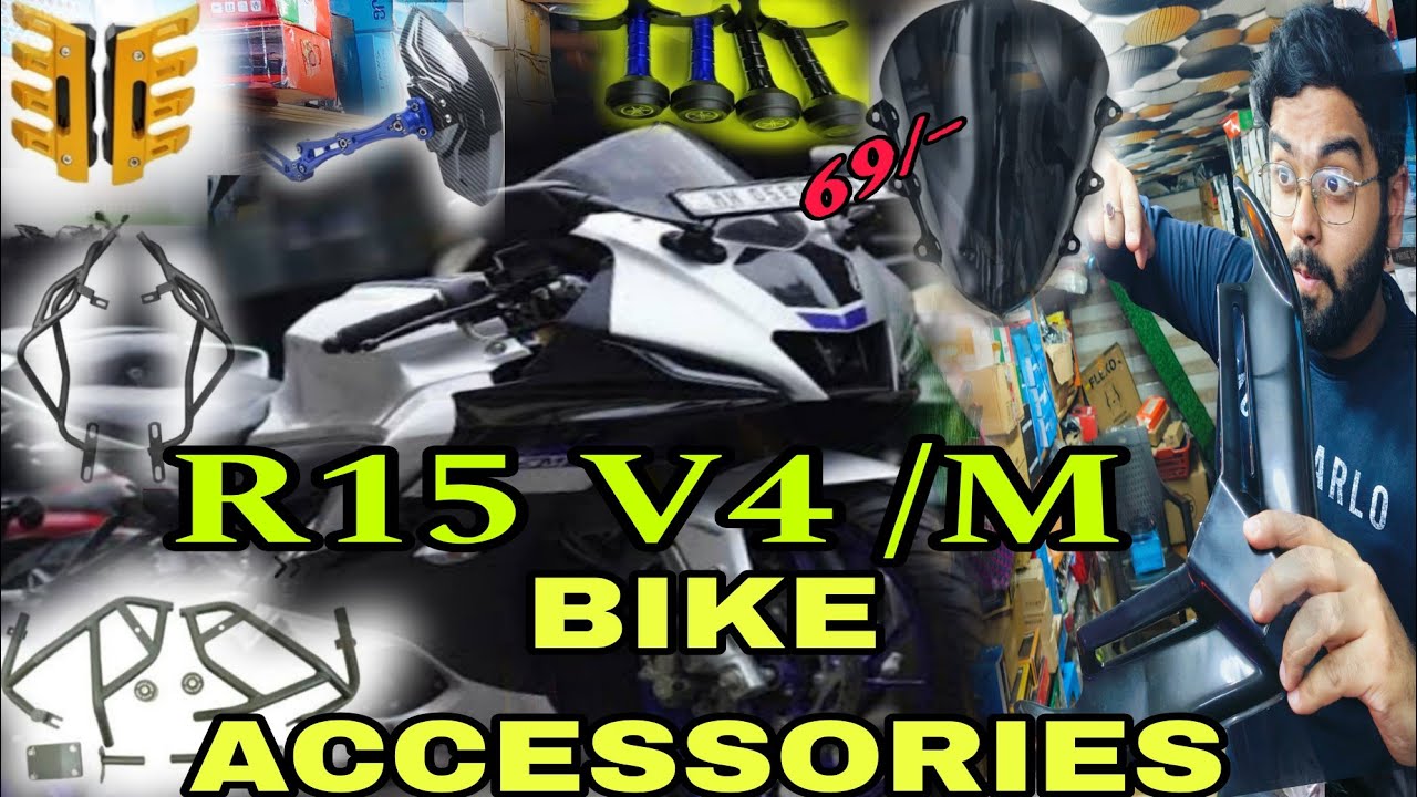 R15 V4 ACCESSORIES 😍🤩//R15M ACCESSORIES //R15 BIKE MODIFICATION// YAMAHA BIKE ACCESSORIES 🔥🔥//