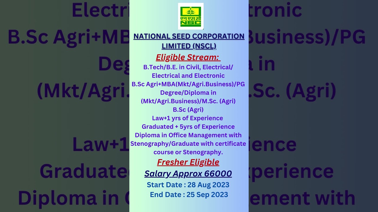 NSCL Recruitment 2023 | Latest Job 2023 | #jobs2023 #governmentjobs #vacancy #nscl #trending #viral
