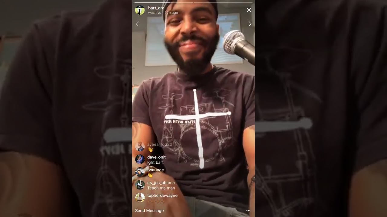 Bart Orr killin' 'I will bless the Lord oh my soul!' via his IG LIVE