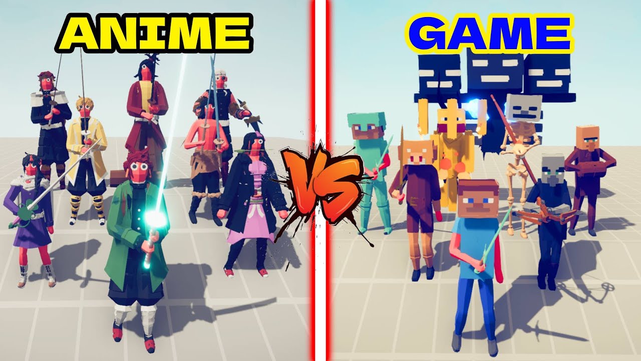 DEMON SLAYER TEAM ( ANIME ) VS MINECRAFT TEAM ( GAME ) | Totally Accurate Battle Simulator