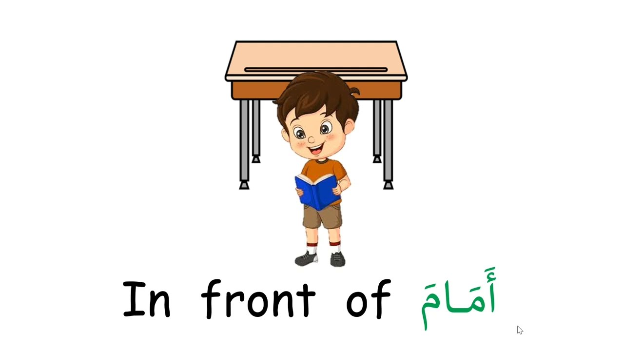 أمام in front  of + وراء  behind  ...ظرف مكان  انجليزية س4