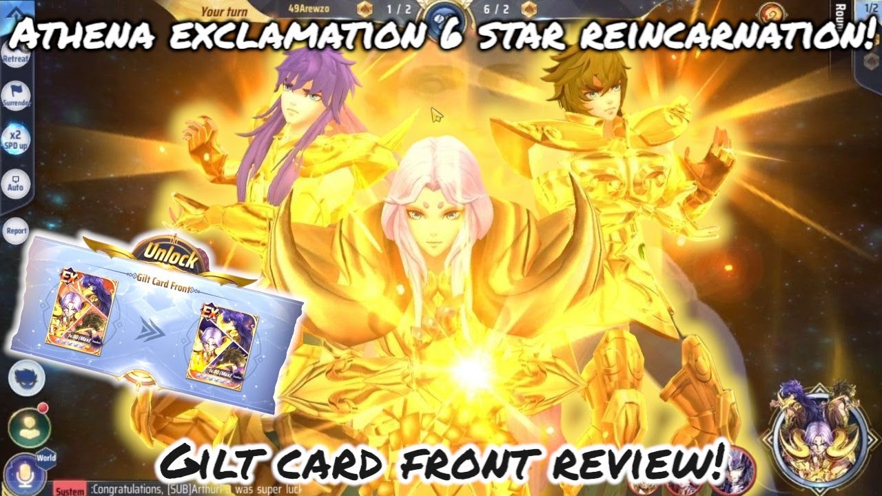 Saint Seiya: Awakening (KOTZ) - Athena Exclamation 6 star Reincarnation! Gilt Card Front Review!