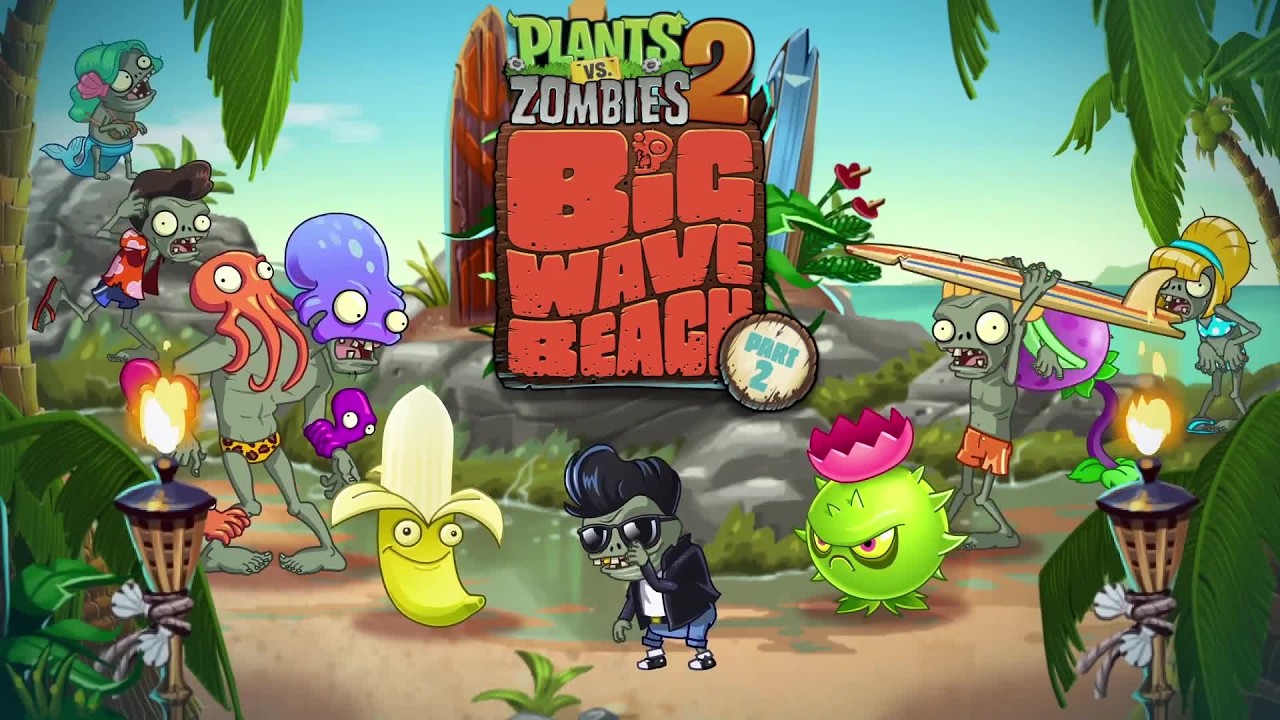Plants vs Zombies™ 2 НАС ЗАХЛЕСНУЛА БОЛЬШАЯ ПЛЯЖНАЯ ВОЛНА (1-5 УРОВЕНЬ  )