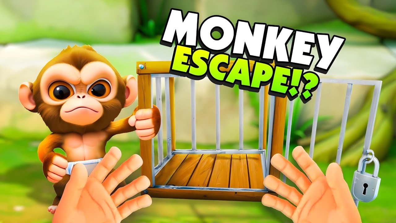 Helping a BABY MONKEY Escape From It's CAGE in I Am Monkey VR! Part 5