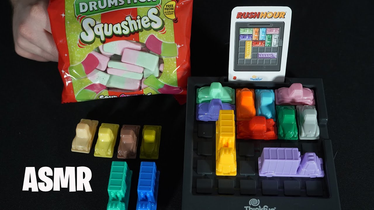 ASMR: RUSH HOUR PUZZLE & CHEWY SWEETS