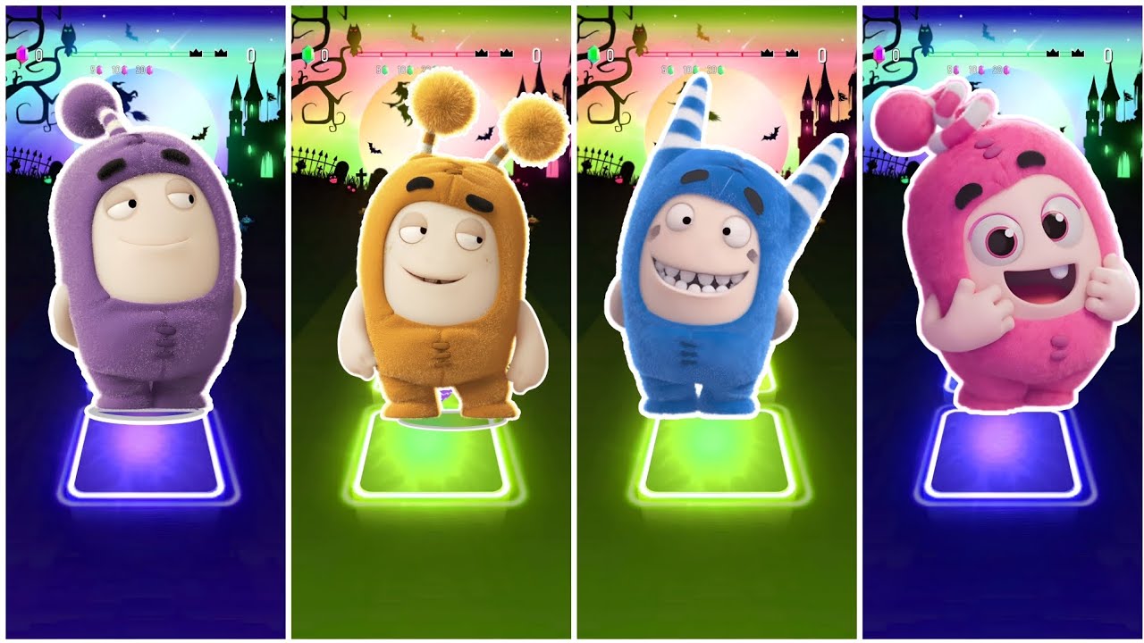 Oddbods Jeff VS Oddbods Slick VS Oddbods Pogo VS Oddbods Newt - Tiles Hop Edm Rush