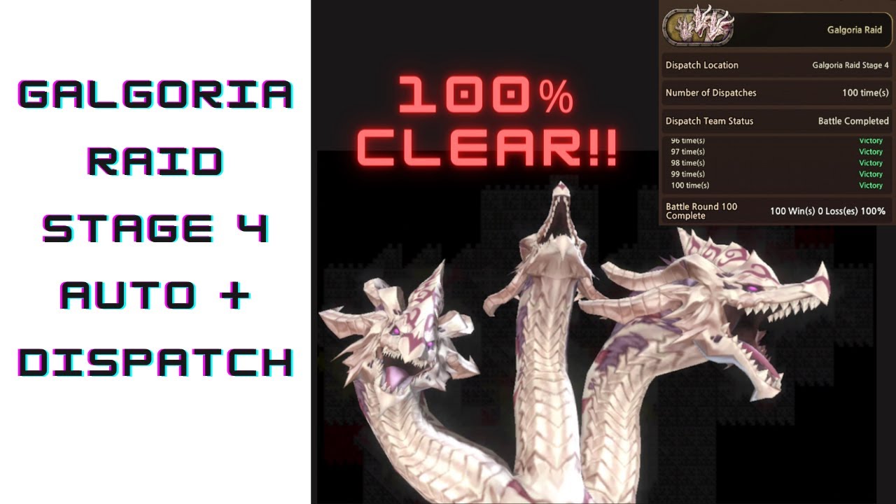 [King's Raid] Galgoria Raid Stage 4 Auto Farm + Dispatch 100% Clear ft Rodina & Pansirone