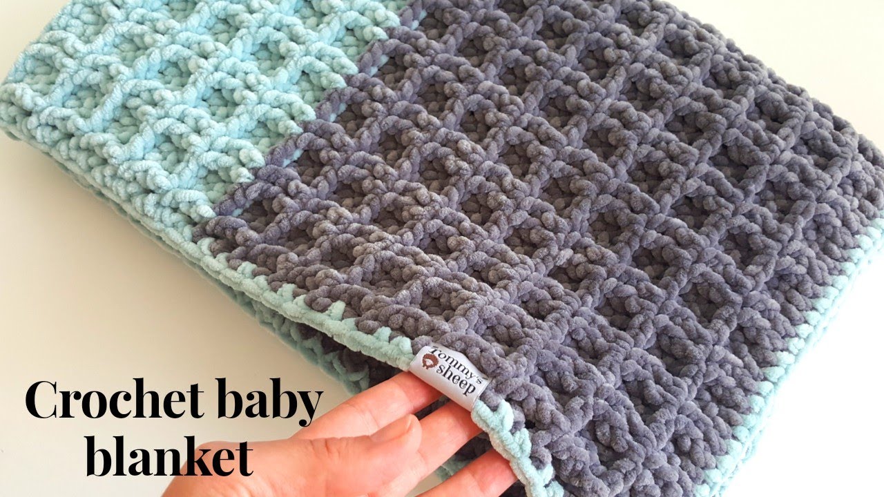 EASY and QUICK soft crochet baby blanket / crochet waffle stitch