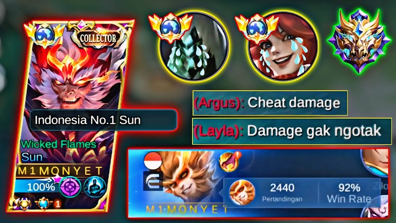 DIKIRA CHEAT DAMAGE 😱 USER SUN WAJIB PAKAI BUILD INI | GLOBAL SUN | MOBILE LEGENDS