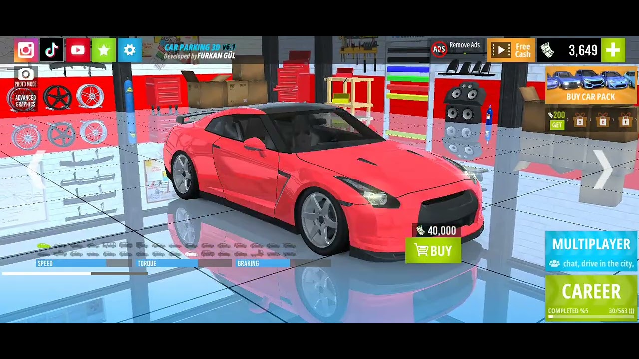 Jugando a car parking 3d