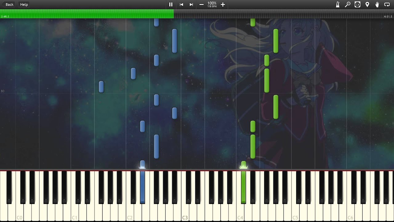 Charlotte - ED - Yake Ochinai Tsubasa - [Full] - Synthesia/Piano Tutorial