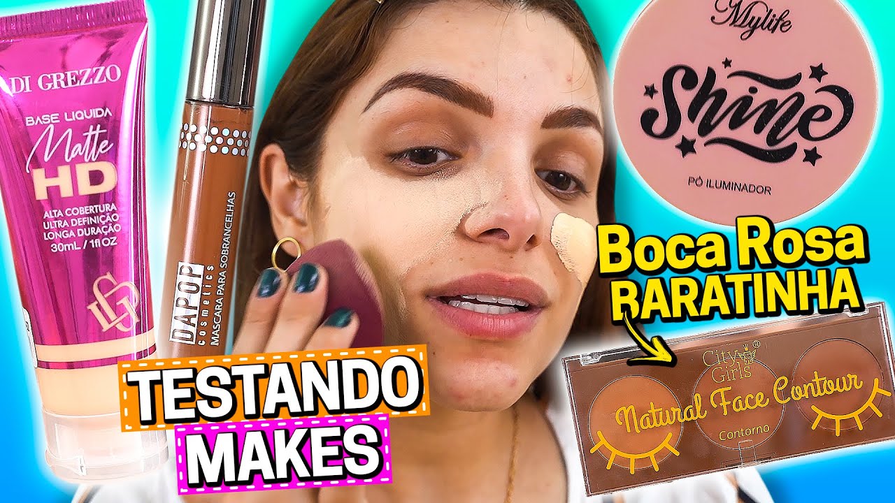 TESTANDO NOVIDADES DE MAKE que NINGUÉM CONHECE | BASE HD, PALETA CONTORNO