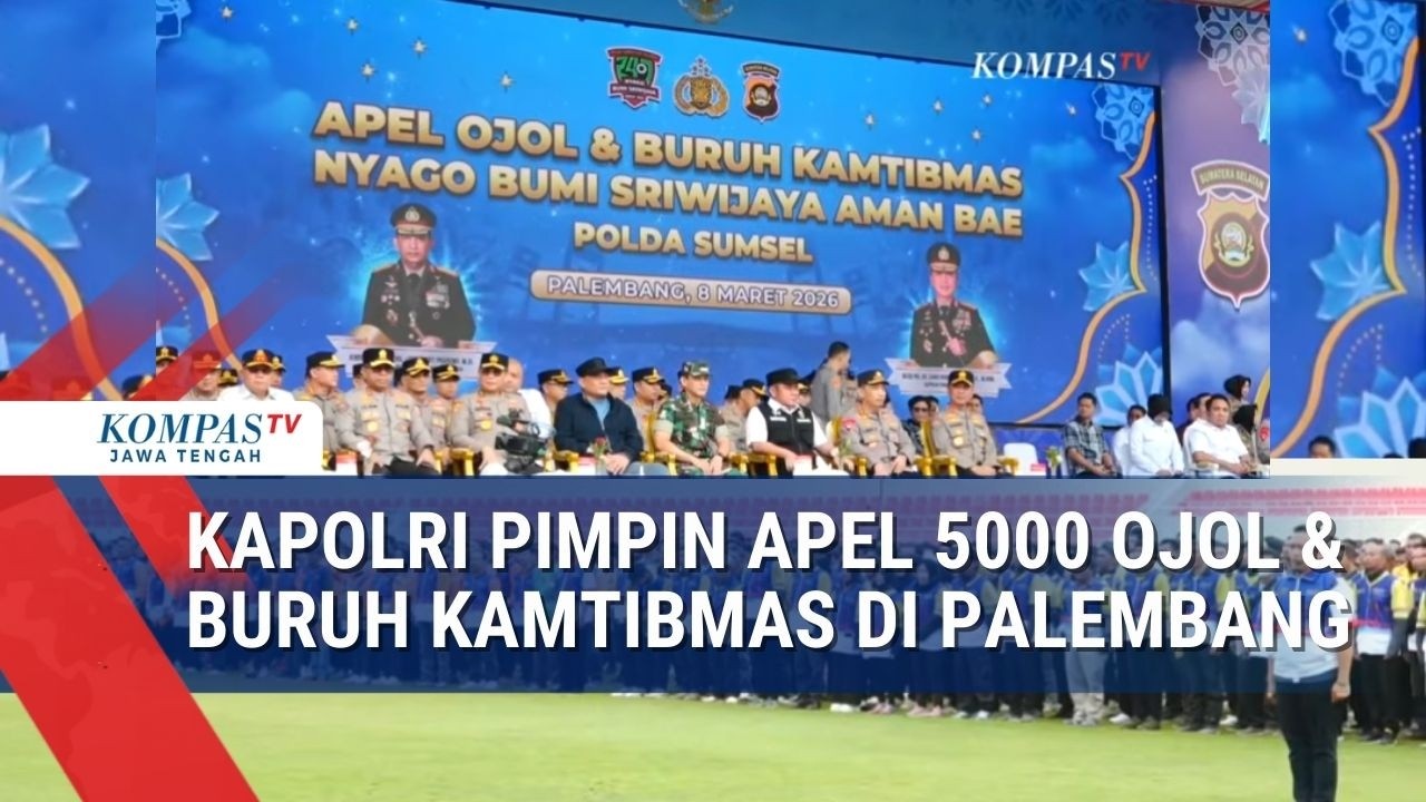 Kapolri Pimpin Apel 5 000 Ojol dan Buruh Kamtibmas di Palembang