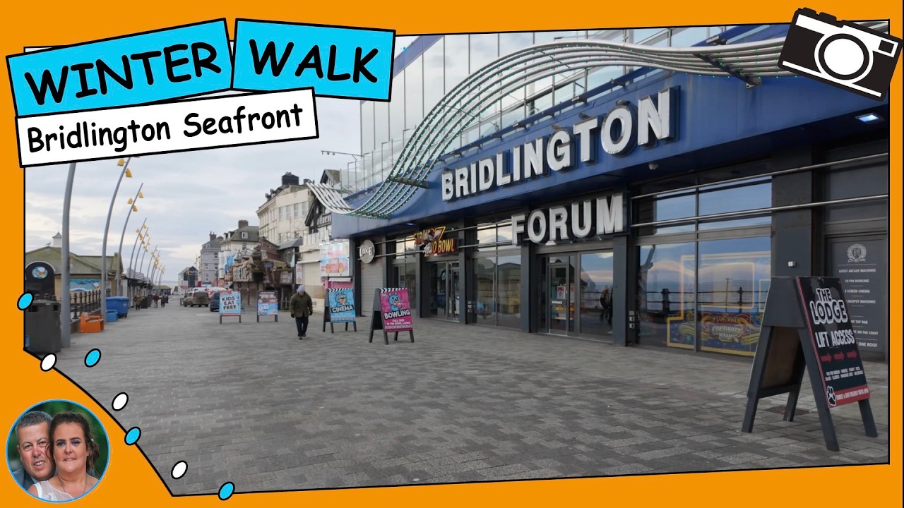 Bridlington Seafront walk on a COLD Crisp Winter day on the East Riding of Yorkshire Coast UK