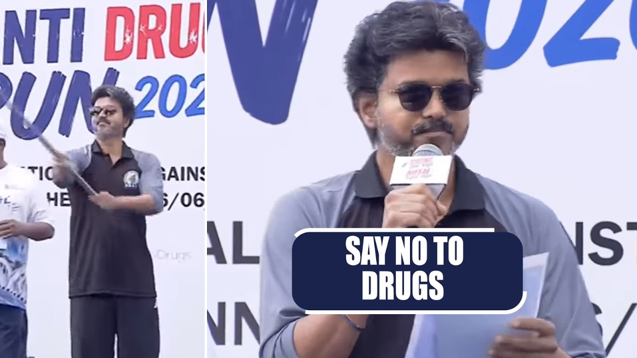 CM Vijay Speech at 'Start RUN, Stop DRUGS' Marathon | QubeTV News