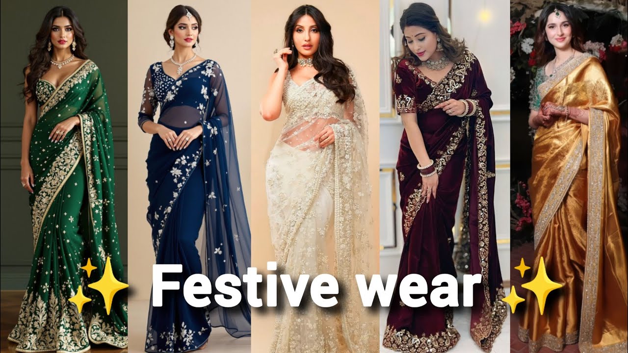 50+ Attractive festive wear Saree ideas✨♥️|| DAY-1 of Festival Week Series ✨💞 