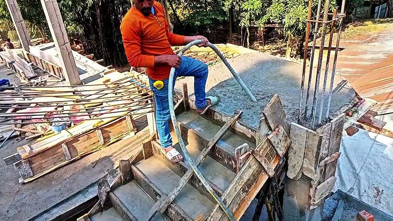 Simple Process to Make Concrete Stair👷&zwj;♂️ for beginner