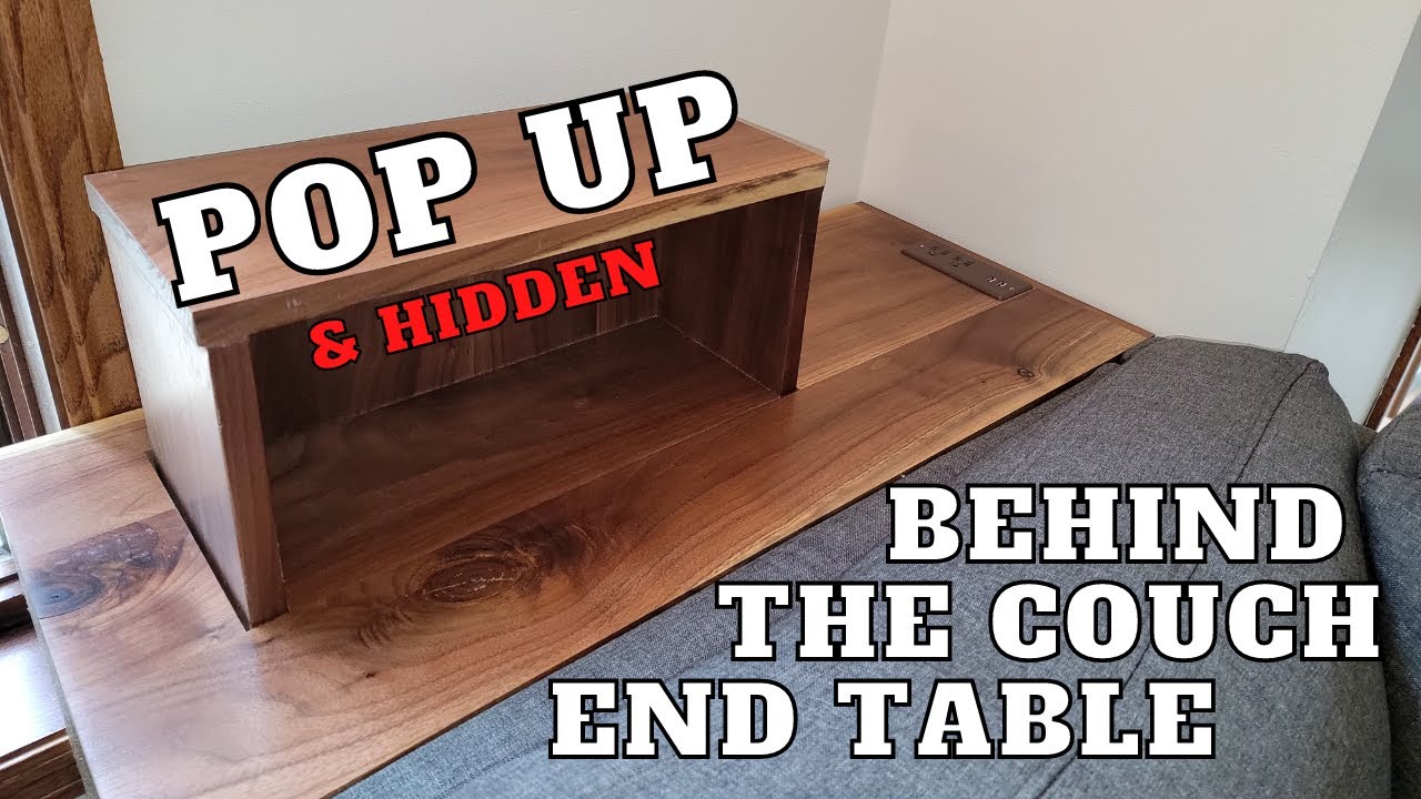 DIY Hidden Popup End Table // Behind the Couch Table