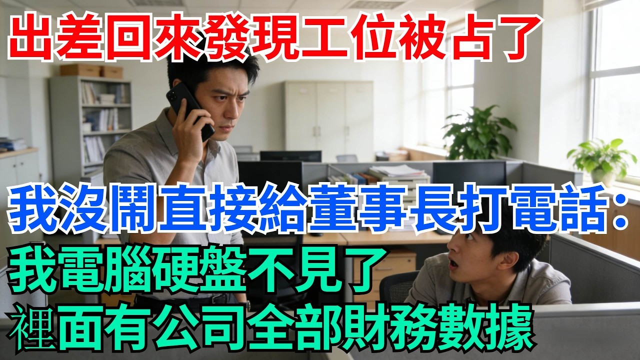 出差回來發現工位被關係戶占了，我沒鬧直接給董事長打電話：我電腦硬盤不見了，裡面有公司上半年全部財務數據【奇趣天下】#職場逆襲#職場智慧#爽文職場#工作日常#完結爽文