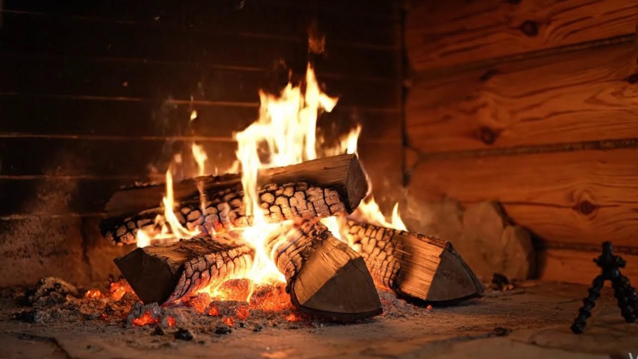 Streaming Soft Fireplace Side View | ASMR for Focus
