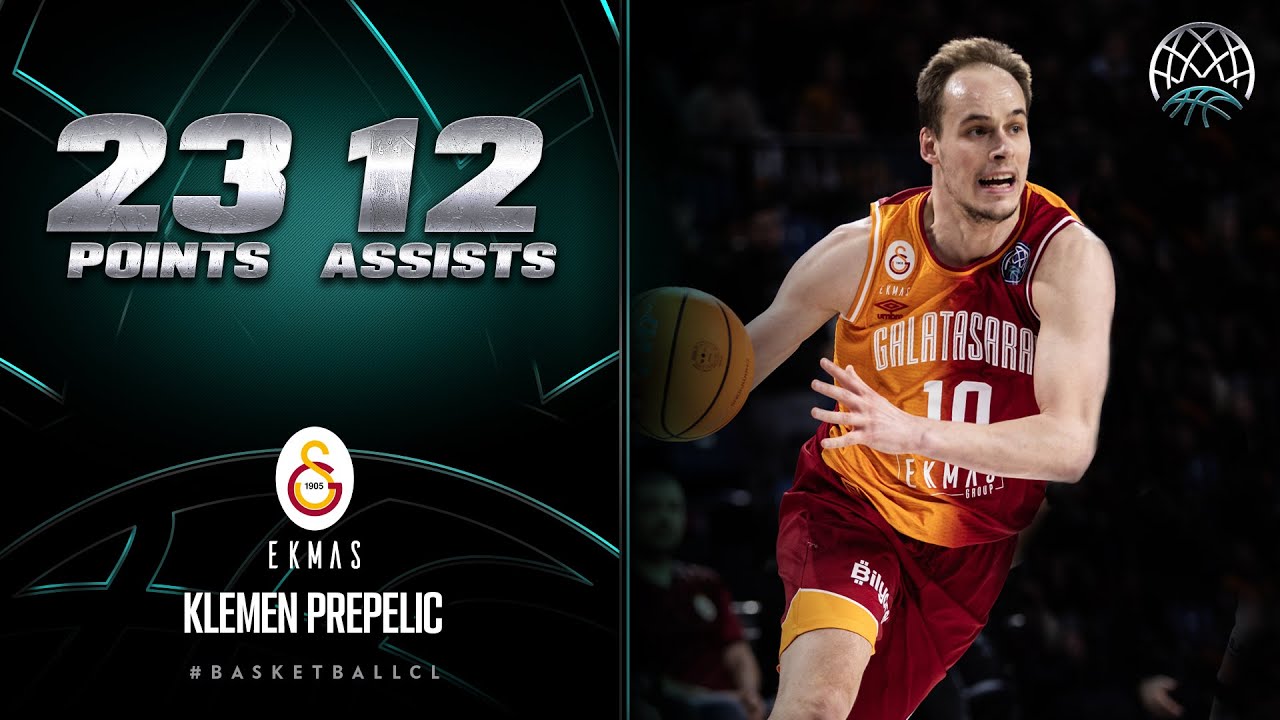 Klemen Prepelic (23 PTS | 12 AST) | Player Highlights | GALA v DER | #BasketballCL 2023-24