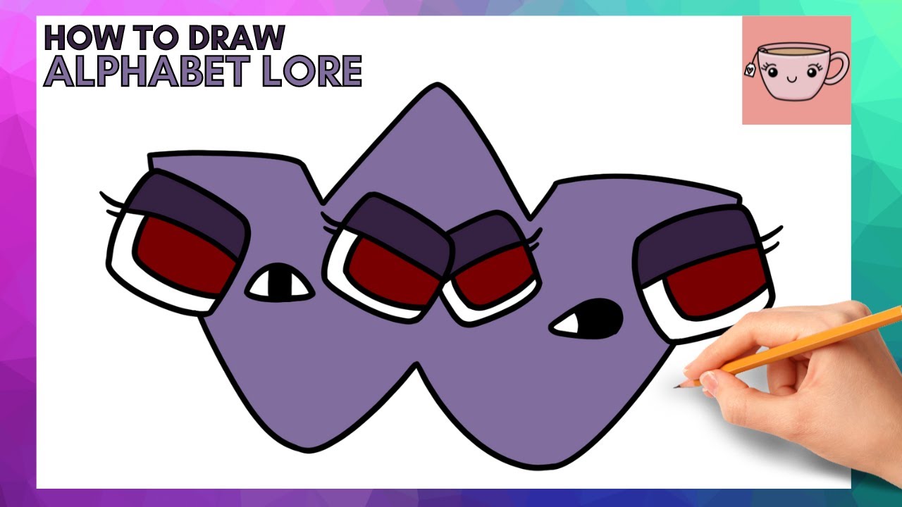 How To Draw Alphabet Lore - Lowercase Letter W | Cute Easy Step By Step Drawing Tutorial