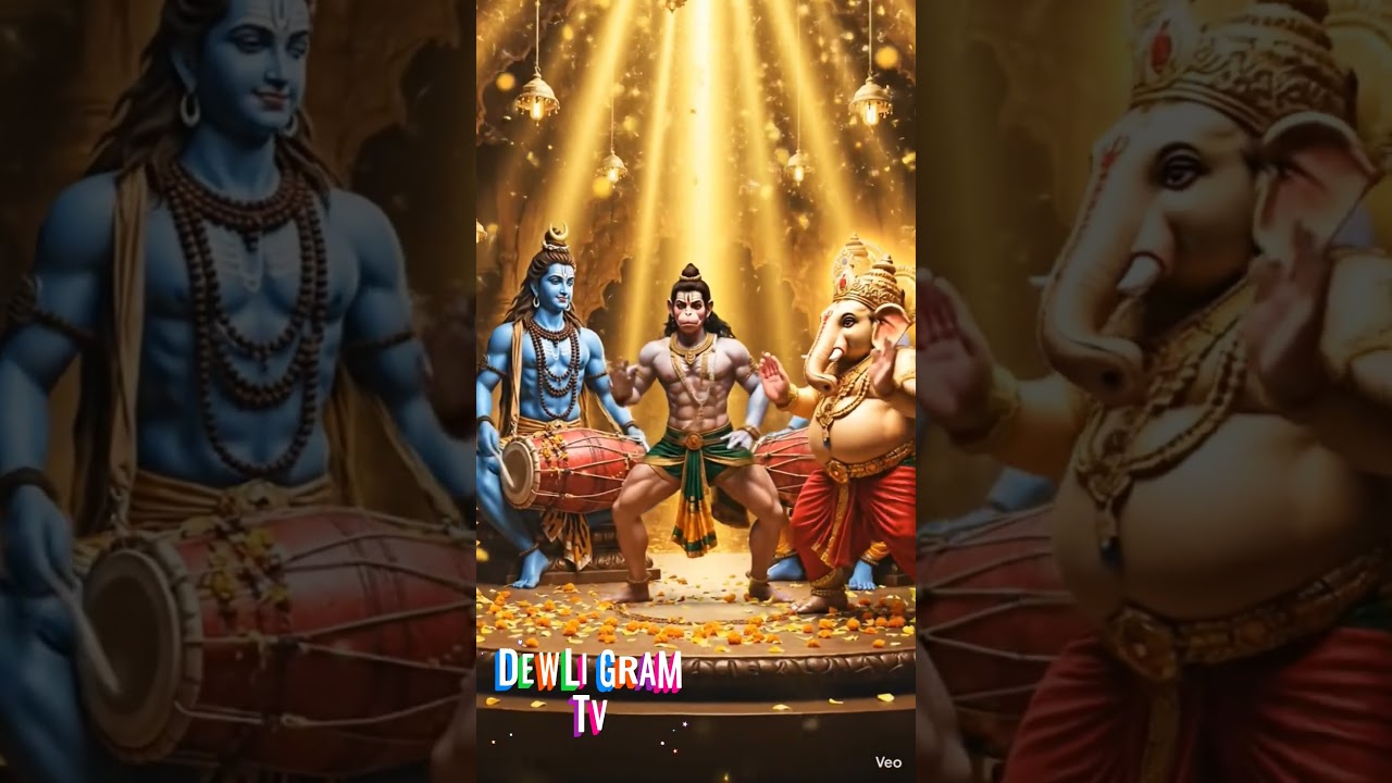 Hanuman&rsquo;s power, Shiva&rsquo;s rhythm, Vishnu&rsquo;s blessing &mdash; a divine celebration. 🙏 #viralshortgondart