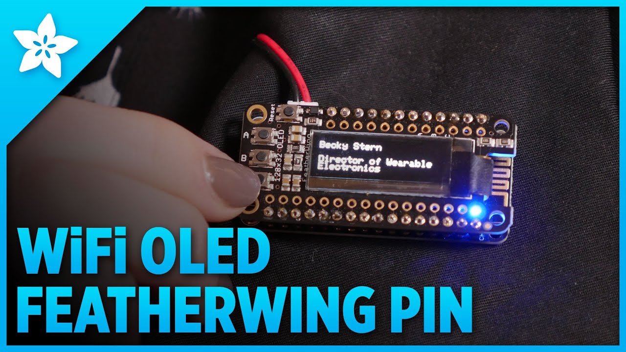 WiFi OLED FeatherWing Brooch