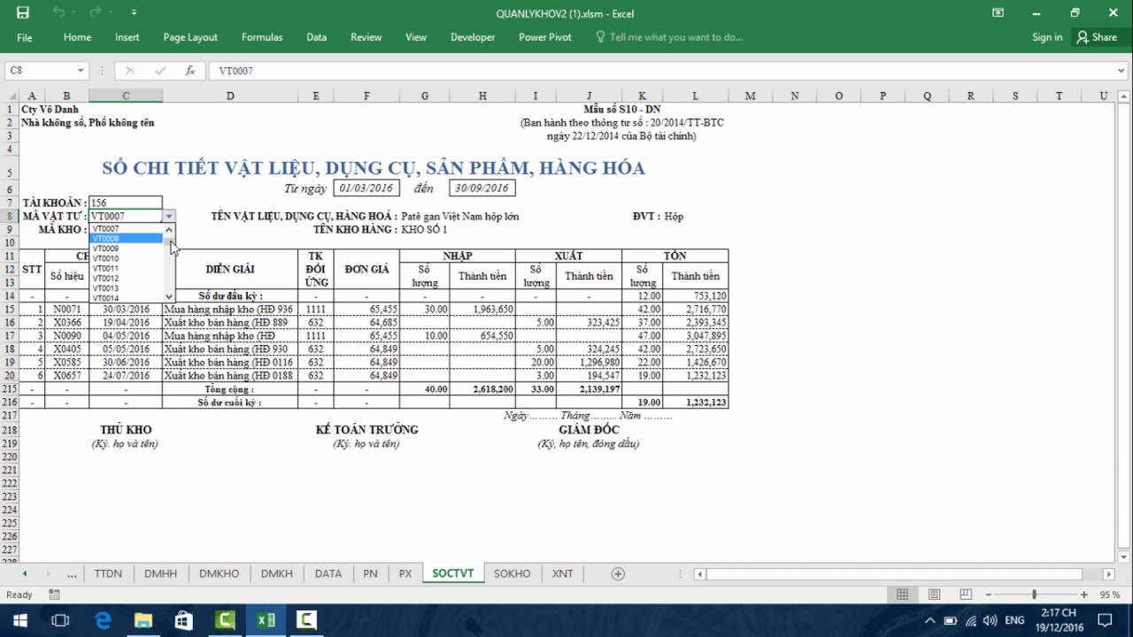 Series l&agrave;m kế to&aacute;n với VBA - chuy&ecirc;n đề: thủ kho