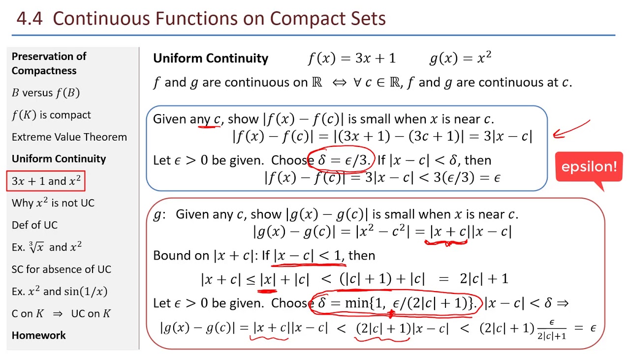 Math 441 - 4.4 Uniform Continuity