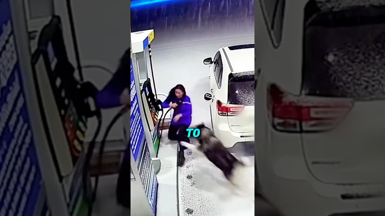She Thought This Stray Dog Was Attacking Her... Then She Looked Up 😱⛽ #shorts