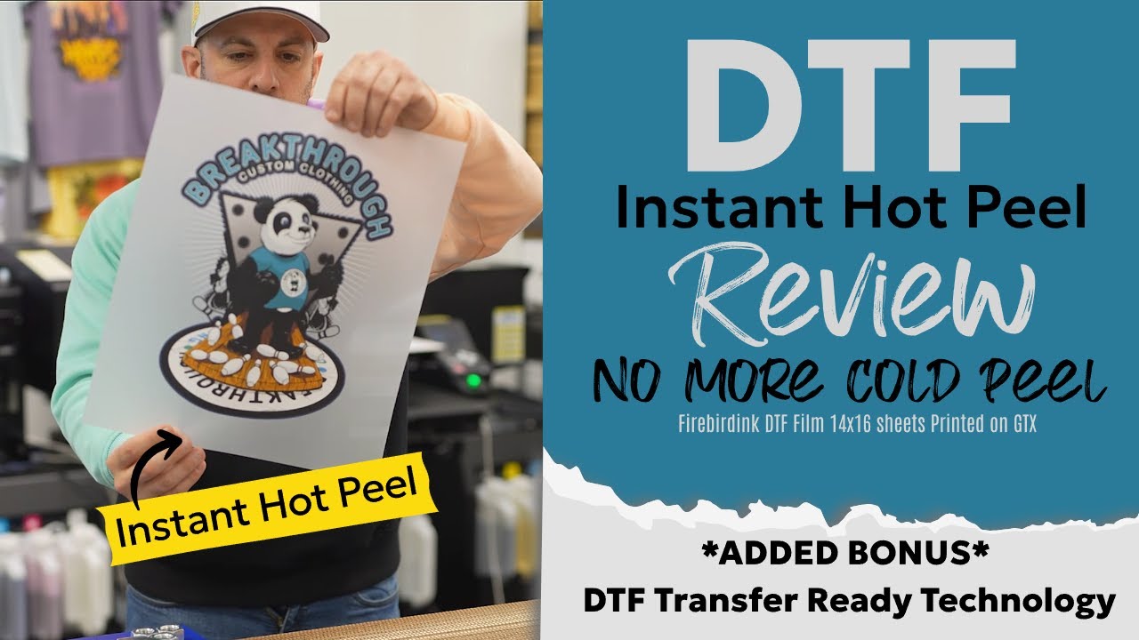 DTF Instant Hot Peel Review, New Transfer Ready Technology from Firebirdink, Direct to Film how to