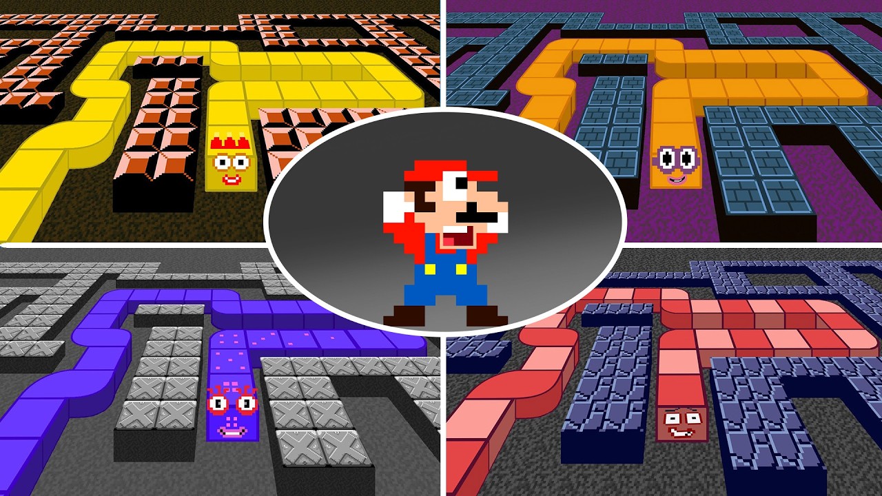 Number Snakes 1-100 in Mario Maze | Full Episodes | Game Animation