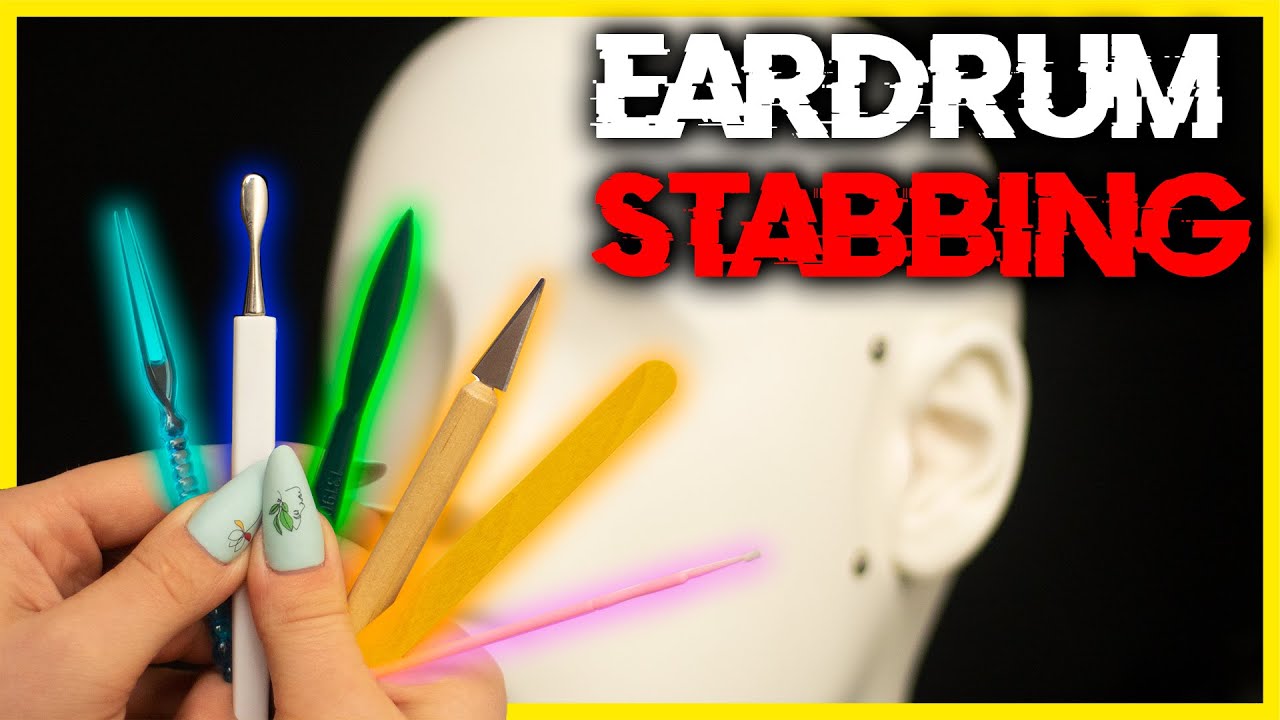 ASMR Intense Eardrum Stabbing & Ear Cleaning (No talking) 1 hour