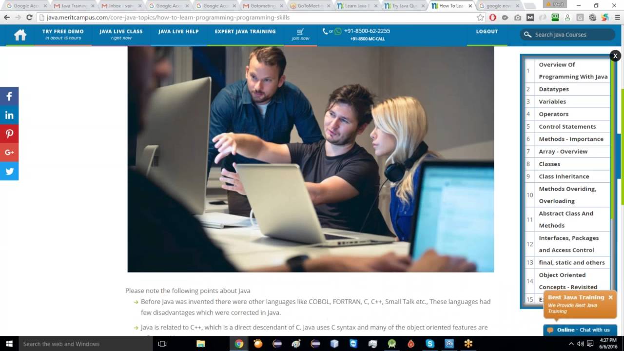 Free Java Training Videos Class1