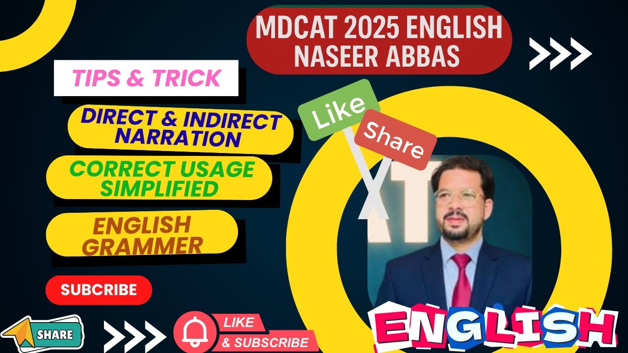 English | Direct & Indirect Speech | Correct Usage | MDCAT 2025 English | Naseer Abbas #study
