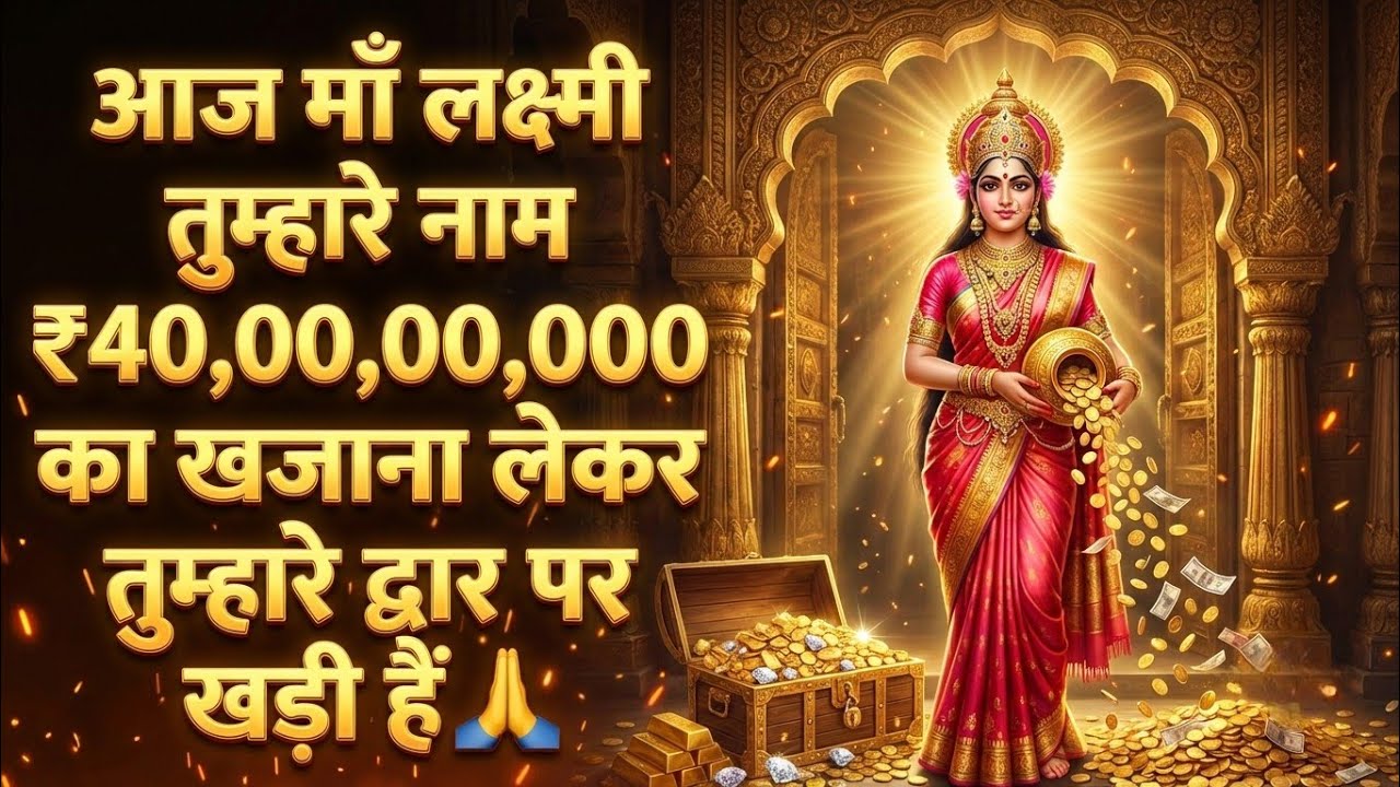 आज माँ लक्ष्मी तुम्हारे नाम ₹40,00,00,000 का खज़ाना @MaaLaxmiBhaktiSms #maa #motivation