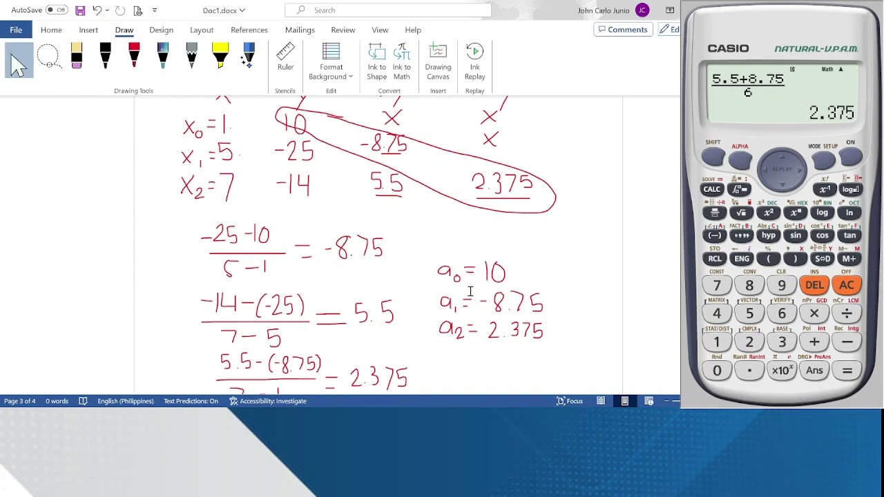 Numerical Solution to CE Problems - Newton's Divided Difference Method
